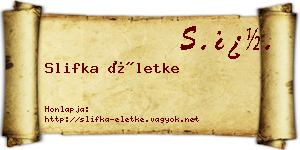 Slifka Életke névjegykártya